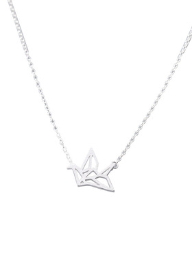 日韩森系拉丝千纸鹤清新可爱项链