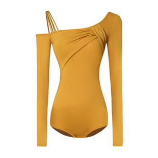 美辰[芯趣双生]舞服冬新款长袖吊带连体衣日常拉丁舞练功服成人女