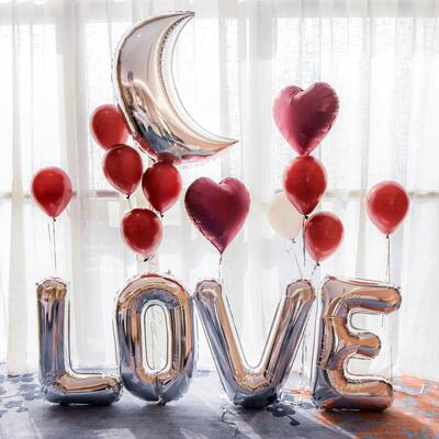 女方婚房布置套餐love铝膜气球结婚求婚男方卧室飘窗装饰简约出嫁