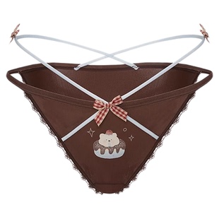 「LR」焦糖布丁熊*少女甜美内裤女生2026新款女士镂空短裤三角裤