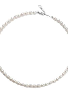 节日礼物天然淡水珍珠项链女秋冬颈饰锁骨链高级感串珠轻奢颈链