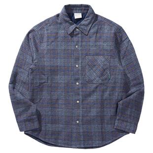 瞬时山野Monterest复古夹棉格子宽松廓形衬衫薄棉服外套保暖慵懒