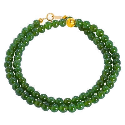 若华珠宝和田玉碧玉项链18K金