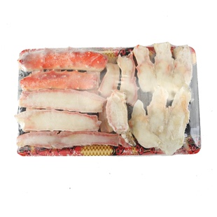 帝王蟹俄罗斯帝王蟹腿拼盘750g鲜活熟冻雪蟹蟹腿肉进口海鲜即食