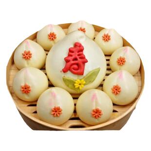 山东生日蛋糕糕点心过寿包喜馍馍胶东花饽饽馒头面食老人寿桃寿礼
