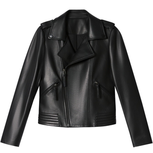 【机车单皮】诗篇专选酷飒机车风短款羊皮夹克外套通勤风女装皮衣