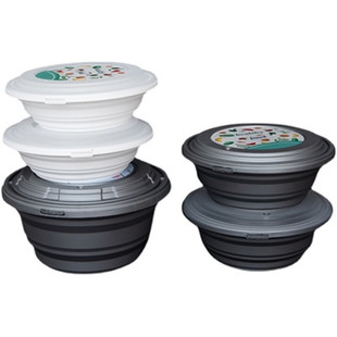 一次性打包碗圆形水果捞防盗密封打包盒绿色加厚带盖450毫升300个