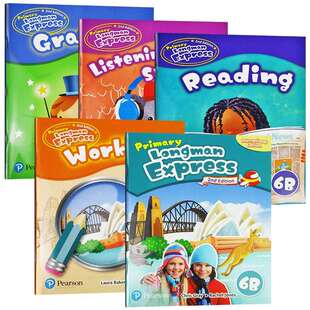 培生香港朗文小学英语教材 英文原版 Primary Longman Express 6B 语法听说阅读综合练习册 第二版朗文快车PLE六年级下学期套装5本