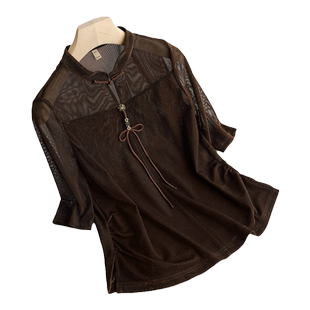 乔妮塔品牌女装2025春夏季新中式国风盘扣立领小衫中袖打底衫上衣