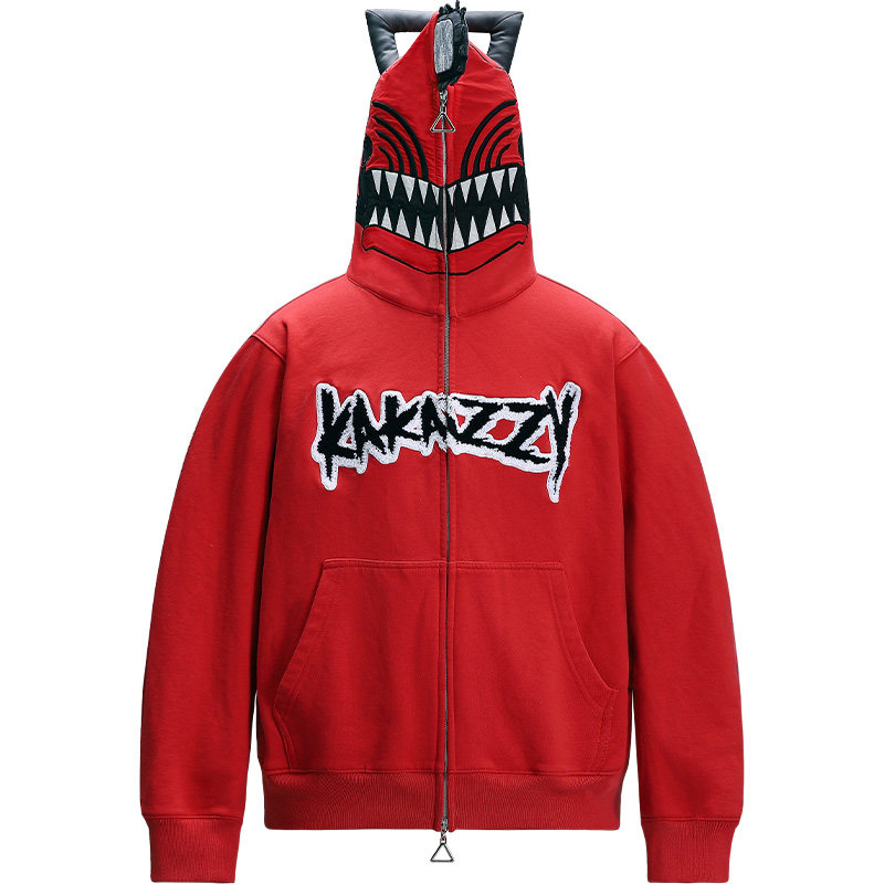 KAKAZZY波奇塔电锯人链锯人重磅男女纯棉帽衫拉链连帽卫衣电次