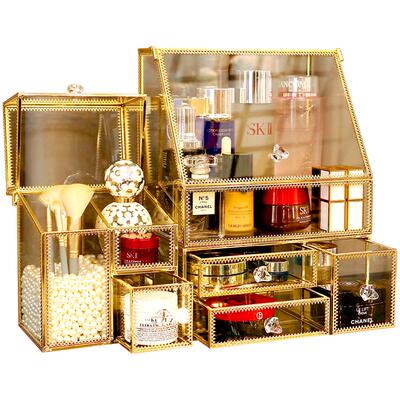 高级感玻璃化妆品收纳盒