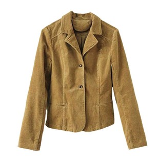 2025秋季新款韩版灯芯绒外套女文艺修身小西装休闲条绒上衣复古女