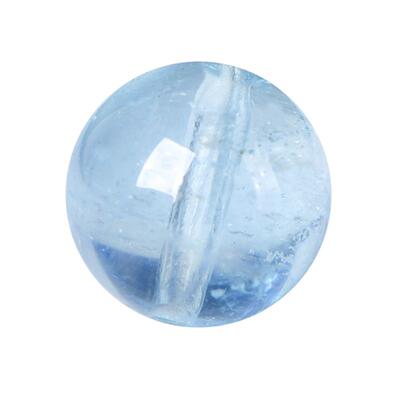 素石水晶天然海蓝宝圆珠单珠