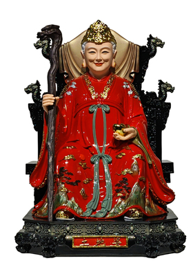 树脂土地公土地婆家用供奉摆件