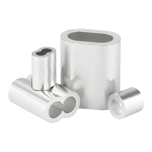 钢丝绳用铝套铝夹头八8字型孔夹锁扣快速夹头卡头圆形椭圆单双孔