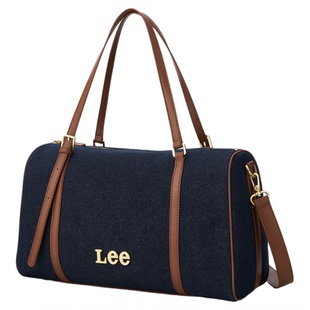 Lee官方牛仔旅行包女秋冬新款短途轻便旅行包男大容量斜挎行李包