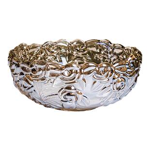 日式锤纹玻璃碗沙拉碗碟套装家用水果盘创意北欧风餐具甜品碗盘子