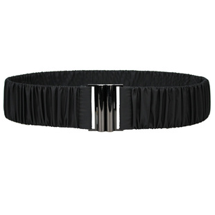 高级羽绒服面料腰带女新款收腰派克服配棉服褶皱松紧弹力加长腰封