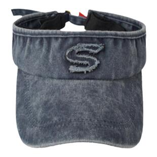 ins日系潮牌字母S空顶帽女时尚复古水洗太阳帽夏韩版情侣遮阳帽男