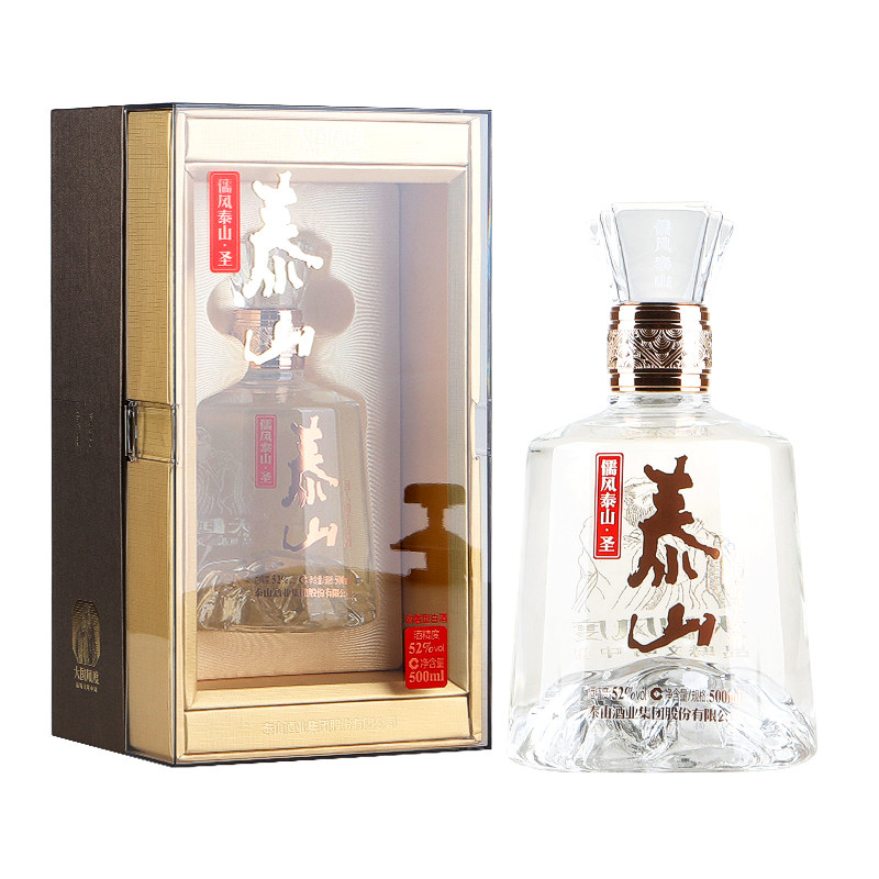 泰山牌儒风泰山 儒圣 52度浓香型白酒 五岳独尊昂头天外500ml*4瓶