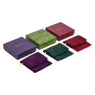 复古首饰袋紫色便携拉链绒布袋戒指项链耳钉盒精致按扣饰品手饰包