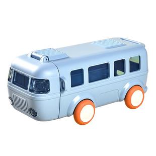 儿童水杯夏天卡通宝宝巴士吸管杯子男孩幼儿园上学专用小汽车水壶