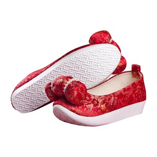 原创马面鞋唐风汉服鞋女珍珠云头履绣花鞋中跟翘头登云履古风宋制