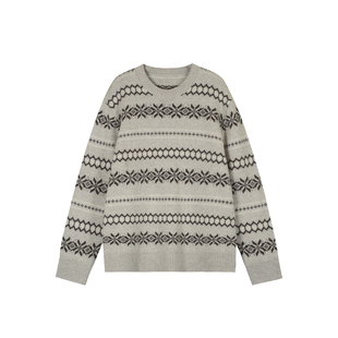 郑买买 织间画语 2025秋冬季流行新款休闲简约圆领百搭保暖毛衣女