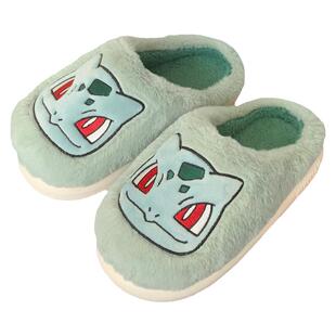 细细条 宝可梦妙蛙种子棉拖情侣趣味可爱保暖室内男女毛绒绒鞋冬