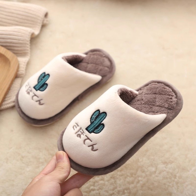 儿童毛绒棉拖鞋宝宝冬季加绒家居家防滑男童女童女孩冬天亲子拖鞋