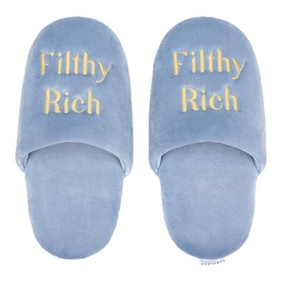 EUXTERPA静音居家丝绒刺绣拖鞋