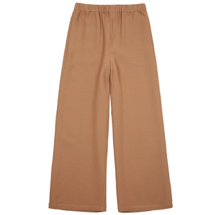 菲伊唐新秋搭配真丝羊毛乔其缎宽松直筒裤百搭中式松紧休闲长裤女