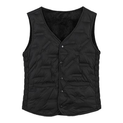 雅鹿按扣内穿加绒羽绒马甲女