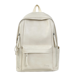 复古皮质双肩包女简约高中大学生书包大容量休闲通勤旅游电脑背包