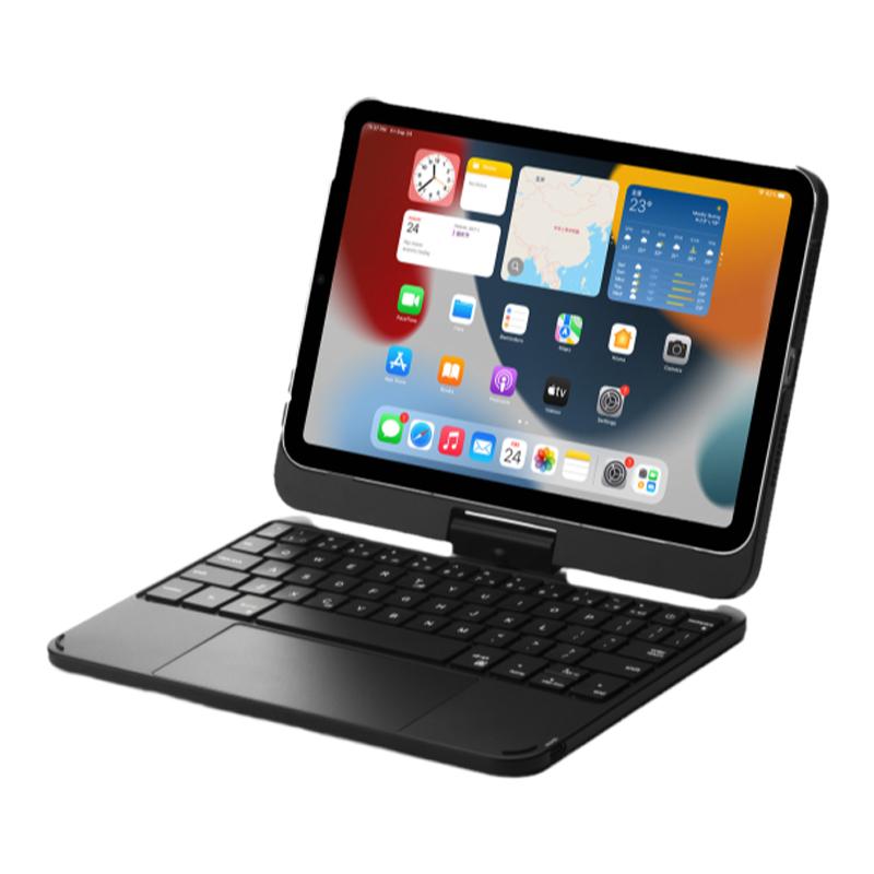 360度旋转带触摸键盘适用iPad mini6 彩虹触控背光蓝牙键盘保护壳