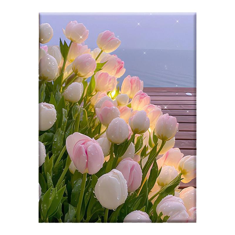自在色彩郁金香花海数字油画