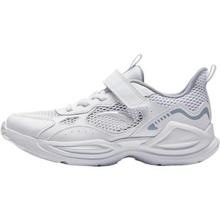 安踏儿童小白鞋跑鞋2025夏季新款透气软底网眼女童鞋运动鞋男大童