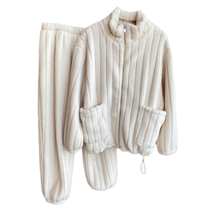 AMR UU◆可外穿的家居服 保暖舒适两件套睡衣女新款冬季套装加厚