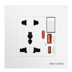 86型暗装二三插英标五孔插座20W快充Tyep-c口USB手机充电港式插座