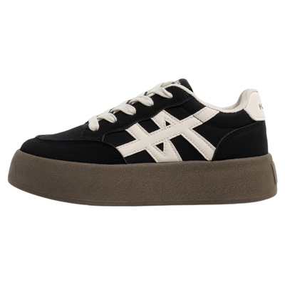 环球官方旗舰店黑色厚底德训鞋女