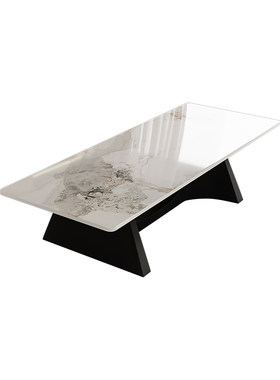 意式岩板茶几客厅家用2026新款轻奢高级感方形极简创意小户型茶桌