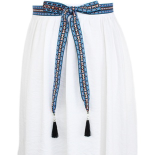 民族风编制细腰带连衣裙百搭裙带休闲时尚飘带束腰装饰