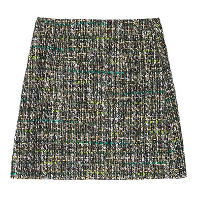 “琉璃爵士” 羊毛意大利金银丝×桑蚕丝 经典香风A版粗花呢半裙