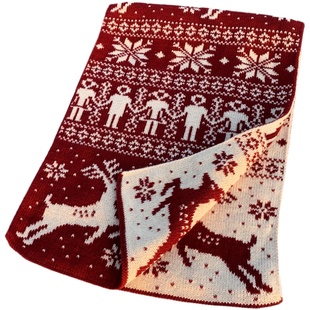 圣诞节围巾女冬季韩版百搭学生加厚情侣款针织麋鹿男生日礼物礼盒