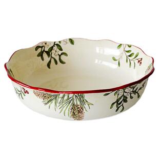 埃兰迪尔深盘美式乡村陶瓷餐具樱桃恋小清新沙拉水果盘菜盘釉下彩