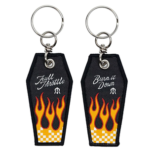 METALIZE Burn It Down火焰织带钥匙圈复古双面刺绣钥匙挂饰配饰