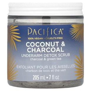 美国Pacifica椰子和木炭深层清洁去角质腋下解除毒素磨砂膏205ml