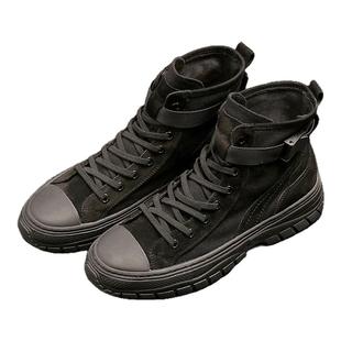 高帮鞋2025新款马丁靴男百搭沙漠战狼靴内增高厚底中帮工装靴子男