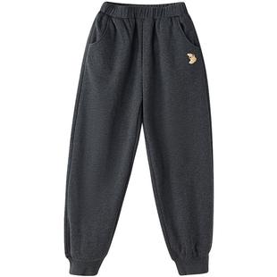 笛莎官方旗舰正品女童装加厚绒运动裤冬季新款女孩儿童保暖长裤子