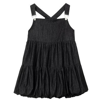 KEIKO甜酷黑色牛仔背带连衣裙